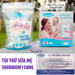 Túi trữ sữa, đựng sữa mẹ 150ml Shinmom Hàn Quốc nhựa BPA free 2 zip khóa an toàn Túi trữ sữa, đựng sữa mẹ 150ml Shinmom Hàn Quốc nhựa BPA free 2 zip khóa an toàn
