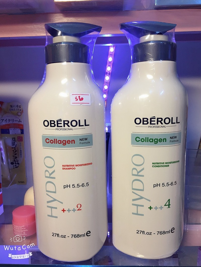 Cặp Dầu Gội Xả Oberoll Collagen Hydro +++ 768ml