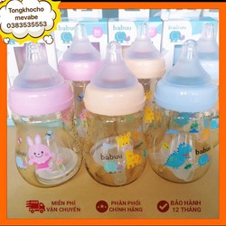 Bình Babuu Baby Nhật Bản cổ rộng PPSU tặng kèm 1 num ti thay thế [ĐƯỢC KIỂM HÀNG] 34462344