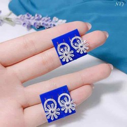 Bông tai bạc gắn đá mẫu mới – 0594