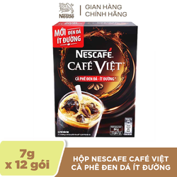 Cà Phê Nescafe Đen Đá Ít Đường 7g Hộp 12 Gói