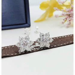 Bông tai bạc gắn đá mẫu mới chốt vặn chắc chắn – 0615