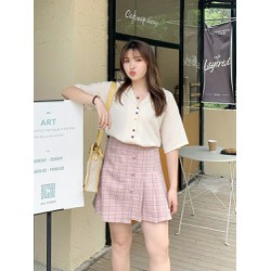 Áo sơ mi nữ big size (Hàng Order) áo sơ mi cho người mập – AO008