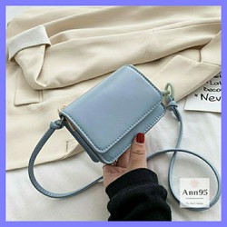 Túi đeo chéo Mini da trơn size 12cm đủ 3 màu Tím, Xanh, Đen ANN95836