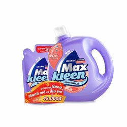 Chai 2,4kg tặng túi 600g hương cam xả nước giặt xả Maxkleen 2in1