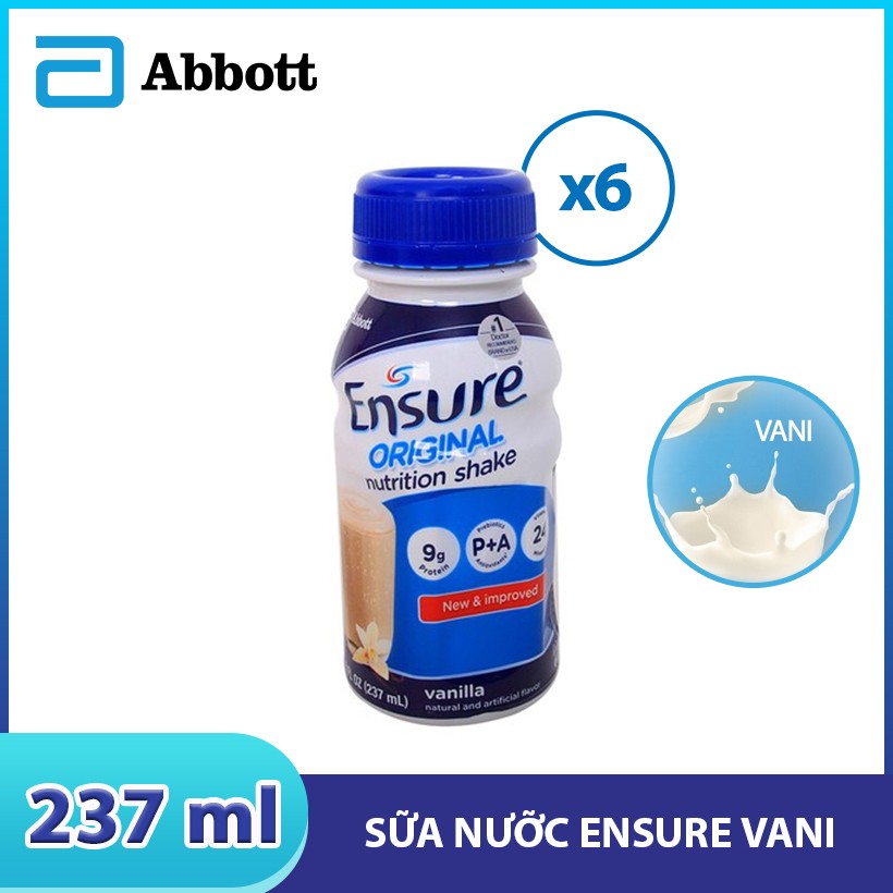 Hình ảnh Lốc 6 chai sữa nước Ensure Vani 237ml