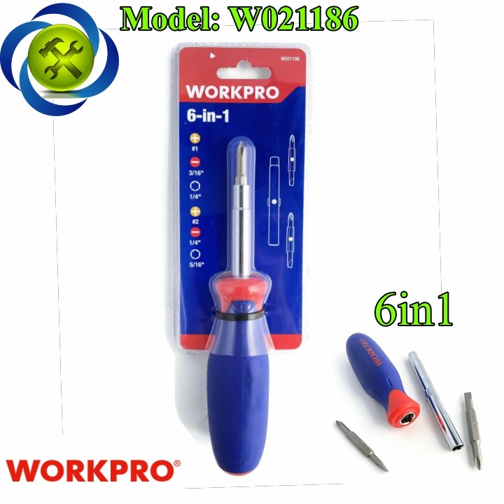 Hình ảnh Tua vít đổi đầu Workpro W021186 6 trong 1