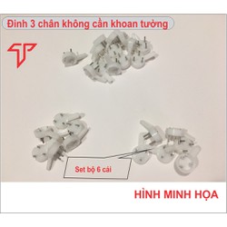 Đinh 3 chân treo tường - đinh 3 chân treo tường bộ 6 cái