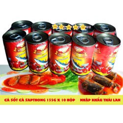 Nhập Mã SD48K2 Còn 92K_10 Hộp Cá Sốt Cà Sapthong Thái Lan