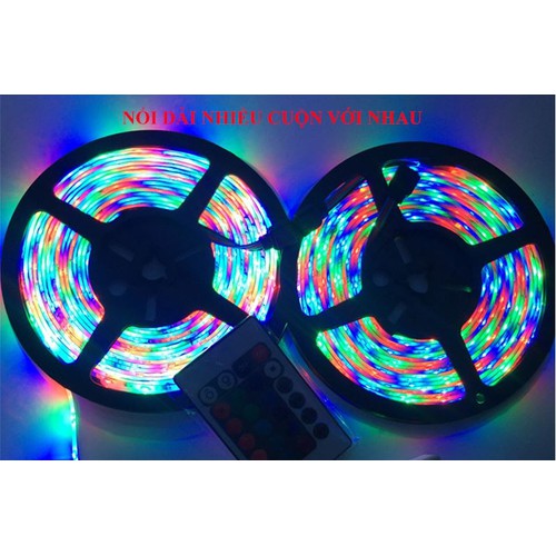 Cuộn Dây đèn Led dây dán RGB (Nhiều Màu) có remote 24 Key Điều Khiển Theo ý Muốn Dùng Cổng USB 5V