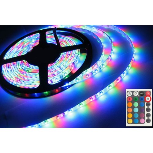 Cuộn Dây đèn Led dây dán RGB (Nhiều Màu) có remote 24 Key Điều Khiển Theo ý Muốn Dùng Cổng USB 5V