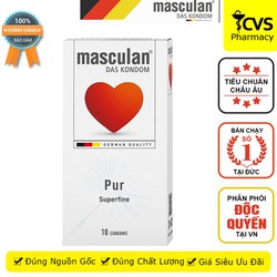 Bao cao su Masculan trắng, siêu mỏng - Hộp 10 cái - Masculan Pure Superfine cvspharmacy
