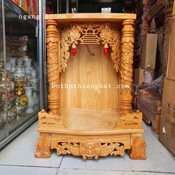 Bàn thờ thần tài ông gỗ gõ đỏ ngang 50 cm mẫu rất đẹp
