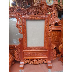 khung hình thờ tứ linh gỗ hương kích thuóc ảnh 20 x30cm