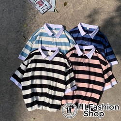 Áo Thun Có Cổ Sọc Ngang | So sánh giá từ Shopee Lazada Sendo Tiki mới nhất 10 Áo thun cổ trụ sọc ngang to bản lịch sự đơn giản, áo thun có cổ HLFashion