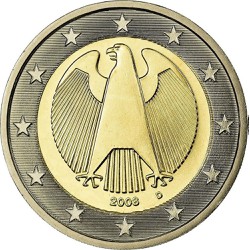 Đồng xu 2 euro Đức - đại bàng đẹp - tiền xu đẹp - tiền xu sưu tầm
