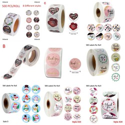 set 500 decal tem dán chữ thank you