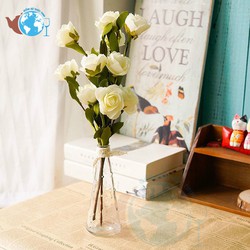 Bình bông lọ hoa thuỷ tinh 1 cành dáng Cây Thông-TẶNG KÈM DÂY DỪA TRANG TRÍ – THONG1CANH