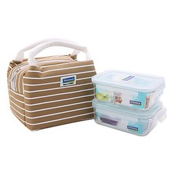 >> BÁO GIÁ BỘ 2 HỘP HCN CHIA NGĂN (670ML, 400ML) VÀ TÚI GIỮ NHIỆT GLASSLOCK LUNCH SET 02-2 | Shopee Lazada Sendo Tiki mới nhất 160 Bộ 2 hộp cơm thủy tinh Glasslock 670ml + 695ml kèm túi giữ nhiệt