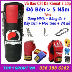 Bao cát đấm bốc – bao cát đấm bốc – vỏ bao cát đấm bốc 70 CM tặng găng tay mma + băng đa – COMBOVBCGANGMMA011