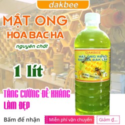 1 LÍT Mật ong rừng hoa bạc hà nguyên chất Daklak tăng cường sức khỏe, sức đề kháng, CAM KẾT CHẤT LƯỢNG, GIÁ ƯU ĐÃI KHÔNG QUA TRUNG GIAN - DAKBEE 1 LÍT Mật ong rừng hoa bạc hà nguyên chất Daklak tăng cường sức khỏe, sức đề kháng, CAM KẾT CHẤT LƯỢNG, GIÁ ƯU ĐÃI KHÔNG QUA TRUNG GIAN - DAKBEE