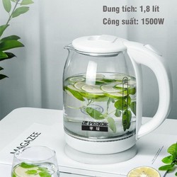 ẤM SIÊU TỐC THỦY TINH 1,8 LÍT - ẤM ĐUN NƯỚC SIÊU TỐC - BÌNH THỦY ĐIỆN
