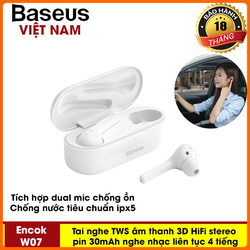 >> BÁO GIÁ BASEUS TAI NGHE CHƠI GAME WM01 ÂM THANH NỔI TWS TAI NGHE BLUETOOTH KHÔNG DÂY 5.0 ĐIỀU KHIỂN CẢM ỨNG THÔNG MINH | Shopee Lazada Sendo Tiki mới nhất 146 Tai nghe không dây hoàn toàn Baseus W07 TWS Bluetooth Stereo Tai Nghe Nhét Tai Thể Thao , siêu Bass âm thanh 3D stereo Bluetooth 5.0 Tai Nghe Có tích hợp 2 Mic chống ồn - Phân phối bởi TopLink