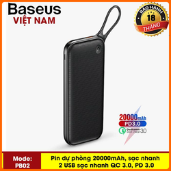 >> SO SÁNH GIÁ SẠC PIN MACBOOK KHÔNG VÀO | Shopee Lazada Sendo Tiki 8 Pin dự phòng thương hiệu Baseus (PPKC) ( Đen) cao cấp dung lượng 20000mAh công nghệ sạc nhanh cổng PD 3.0 sạc 2 chiều và Qualcomm QC 3.0 có màn hình LCD báo dung lượng Pin công suất 18W sạc cho Macbook - Phân phối bởi TopLink