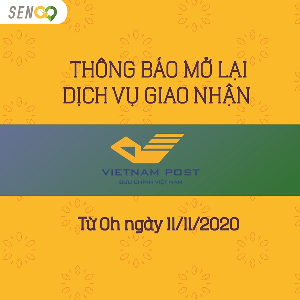 THÔNG BÁO MỞ LẠI DỊCH VỤ VNPOST