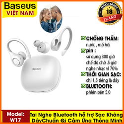 Tai Nghe Thể Thao Bluetooth hỗ trợ Sạc Không Dây Chuẩn Qi Cảm Ứng Thông Minh IP55 Chống Thấm Nước encok true wireless earphones w17