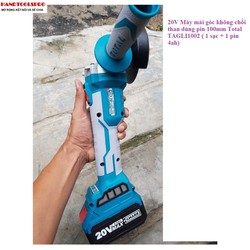 20V Máy mài góc không chổi than dùng pin 100mm Total TAGLI1002 1 sạc + 1 pin 4ah – TAGLI1002 -2