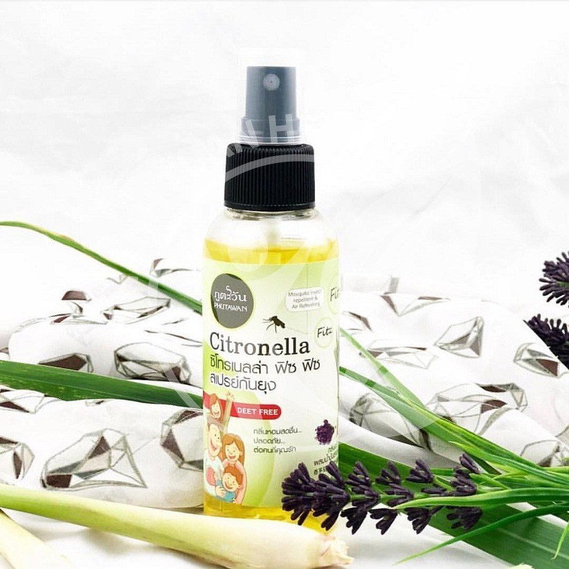 Xịt Chống Muỗi Citronella Phutawan Thái Lan - An toàn cho mẹ & bé