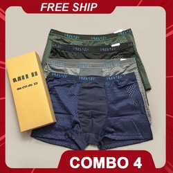 Combo 4 Quần Sịp Đùi Thông Hơi Xuất Nhật Xịn Kèm Hộp