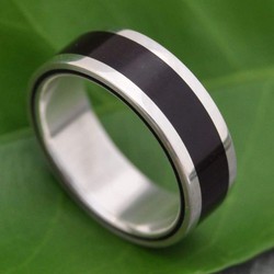 nhẫn bạc ốp gỗ mun 4