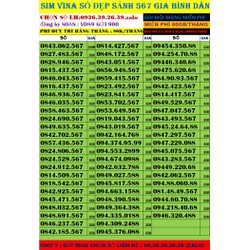 sim vina số đẹp sảnh 567 giảm giá chỉ 350k