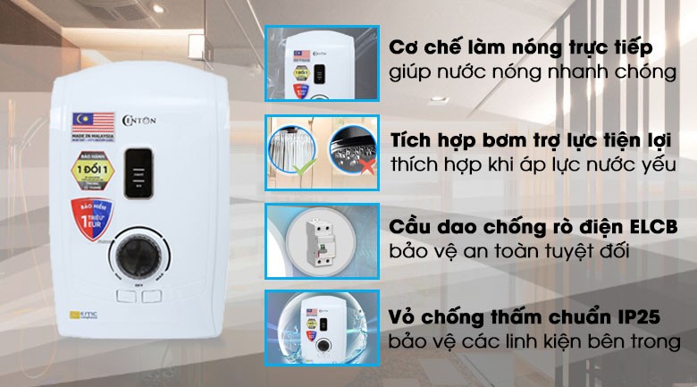 Bình nóng lạnh Centon GD600ESP