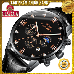 Đồng hồ nam dây da xịn OLMECA