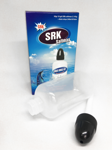 BÌNH RỬA MŨI SRK SALTMAX - HỘP 10 GÓI MUỐI + 01 BÌNH RỬA MŨI