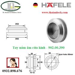 Tay nắm âm cho cửa kính Hafele 902.00.390