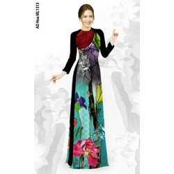 AO DAI CAO CẤP LUA NHAT CO GIAN IN 7D SA LE CHI 143 K.1 AO MAY SAN – CAO CẤP, SANG CHẢNH
