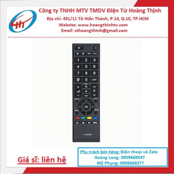 Remote Điều Khiển TV TOSHIBA. LCD, TV LED CT-90336