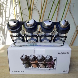 Bộ 4 hũ gia vị thủy tinh để bàn lock&lock dung tích 4x120ml llg843