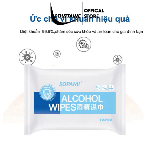 Khăn ướt lau tay có cồn, giây ướt diệt khuẩn