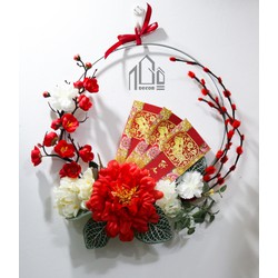Vòng hoa treo Tết 2021- vòng 30cm - tặng bao lì xì