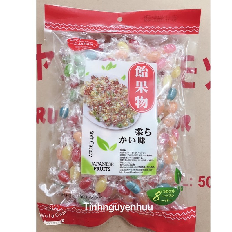 Kẹo mềm kim cương nhân trái cây 8 vị Nhật Bản gói 300g