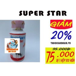 Thuốc Nuôi Gà Đá Thái Lan Super Star (1 Hộp 100 Viên) Giúp Tăng Cơ Bắp Đá Đòn Lớn