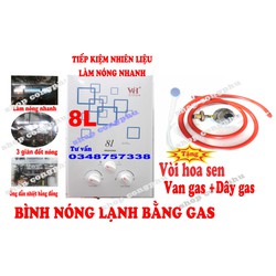 Bình nóng lạnh bằng gas-VH COOK – ELECSUN- PLAZA – 8LIT – PA-008