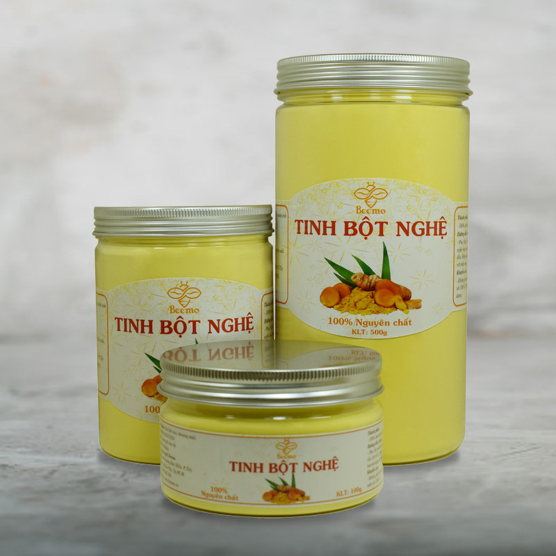 Tinh bột nghệ nguyên chất Beemo - Đắp mặt, hỗ trợ dạ dày, bao tử, làm viên tinh nghệ mật ong