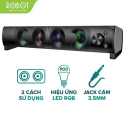 >> BÁO GIÁ LOA THANH SIÊU TRẦM GAMING SOUNDBAR ĐỂ BÀN V110 CÓ ĐÈN LED XANH CÔNG SUẤT LỚN DÙNG CHO MÁY VI TÍNH PC, LAPTOP, TIVI | Shopee Lazada Sendo Tiki mới nhất 78 Loa Thanh SOUNDBAR ROBOT RS300 Kiểu Dáng Gaming - Hiệu ứng LED RGB - Công suất lớn 6W - BẢO HÀNH 12 THÁNG