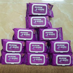 KHĂN ƯỚT KHÔNG MÙI QUEEN CARE (125 TỜ)